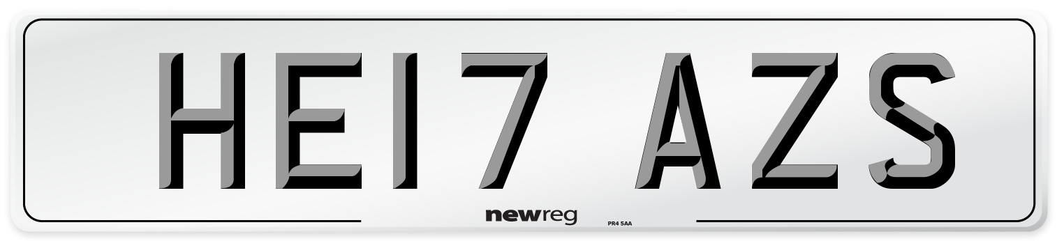 HE17 AZS Number Plate from New Reg